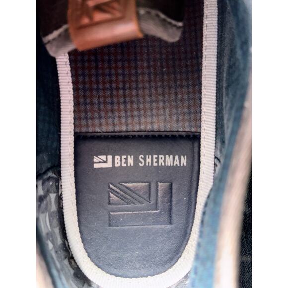 Mns Ben Sherman Sz 10.5 Gray Pu Fabric Upper Lace Up Sneakers Casual Workwear - Picture 7 of 8